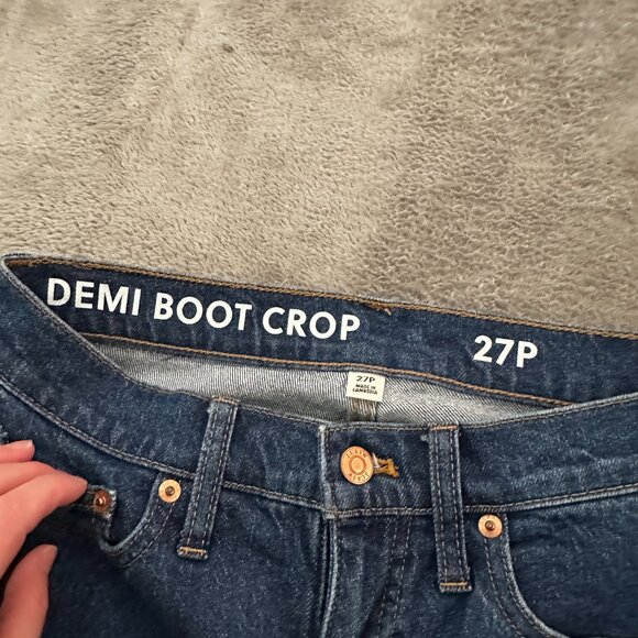 J. Crew Demi Boot Cut Crop Dark Wash Jeans Women's 27 Petite 27P - Picture 2 of 8